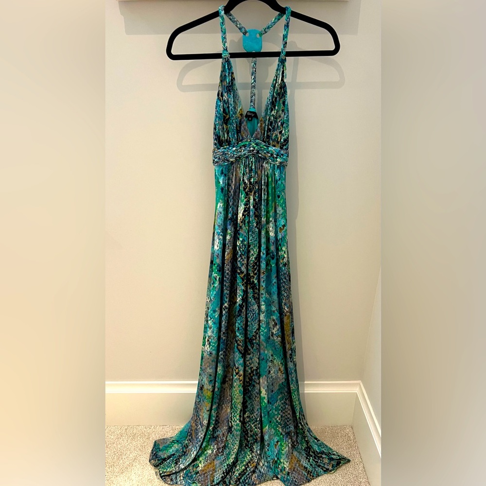 Sky Green and Blue Maxi Dress